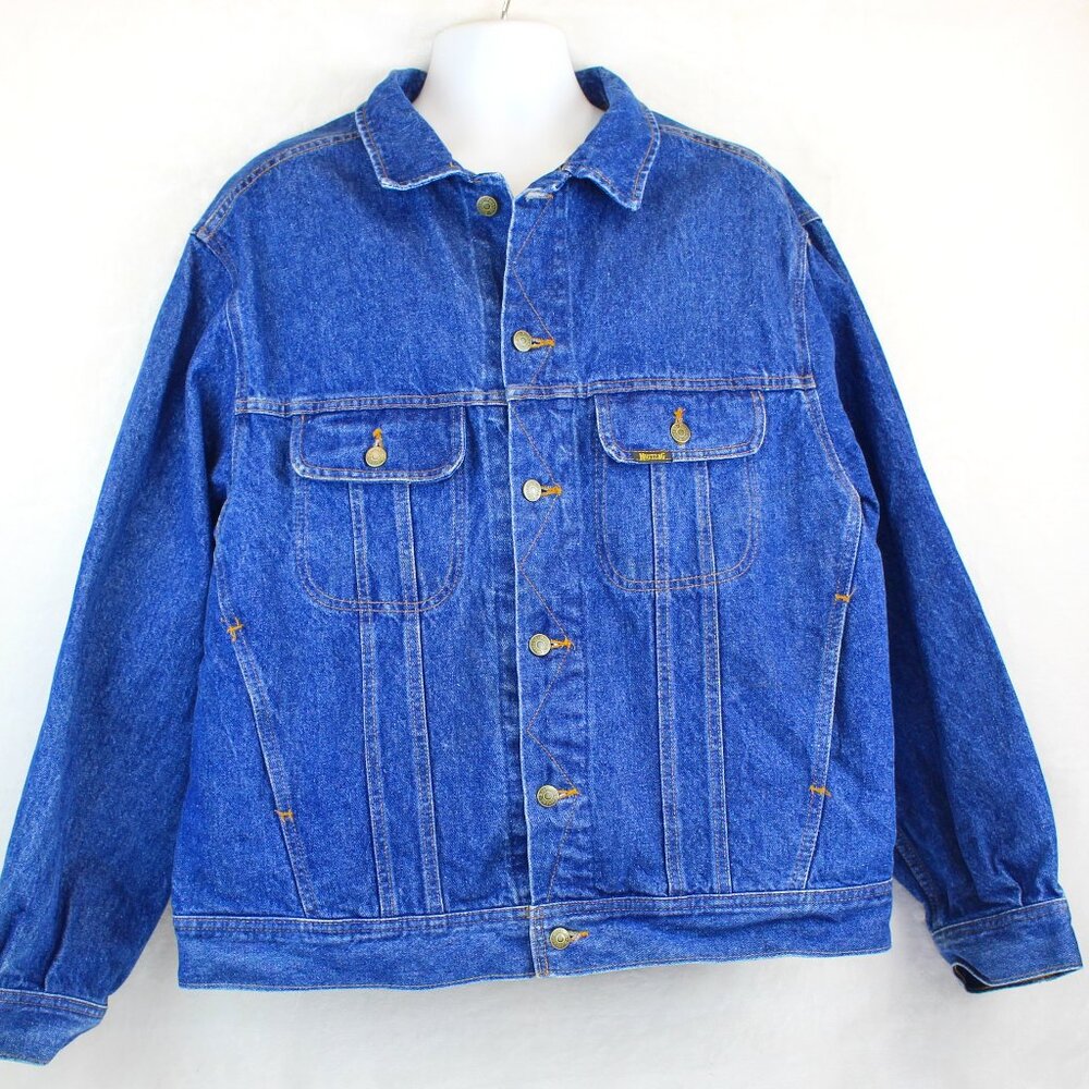 Vintage Mustang Roughrider Jean Jacket Mens 2XL